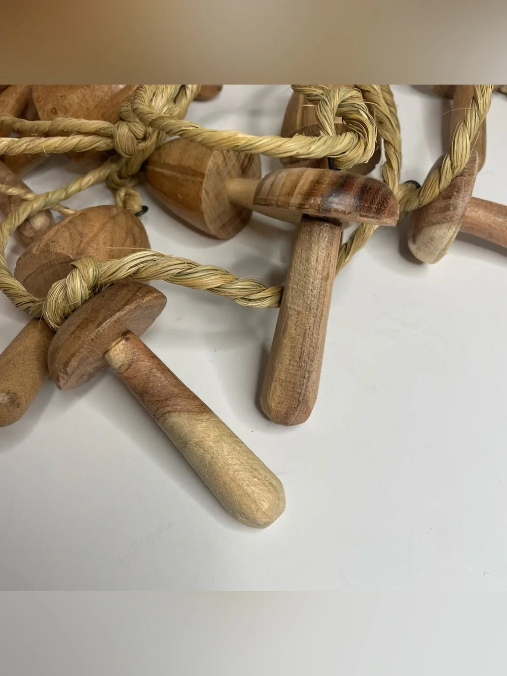 Wooden Mushroom Garland Boho Cottage Core Gnome Life Whimsy Wood Lot Of 2